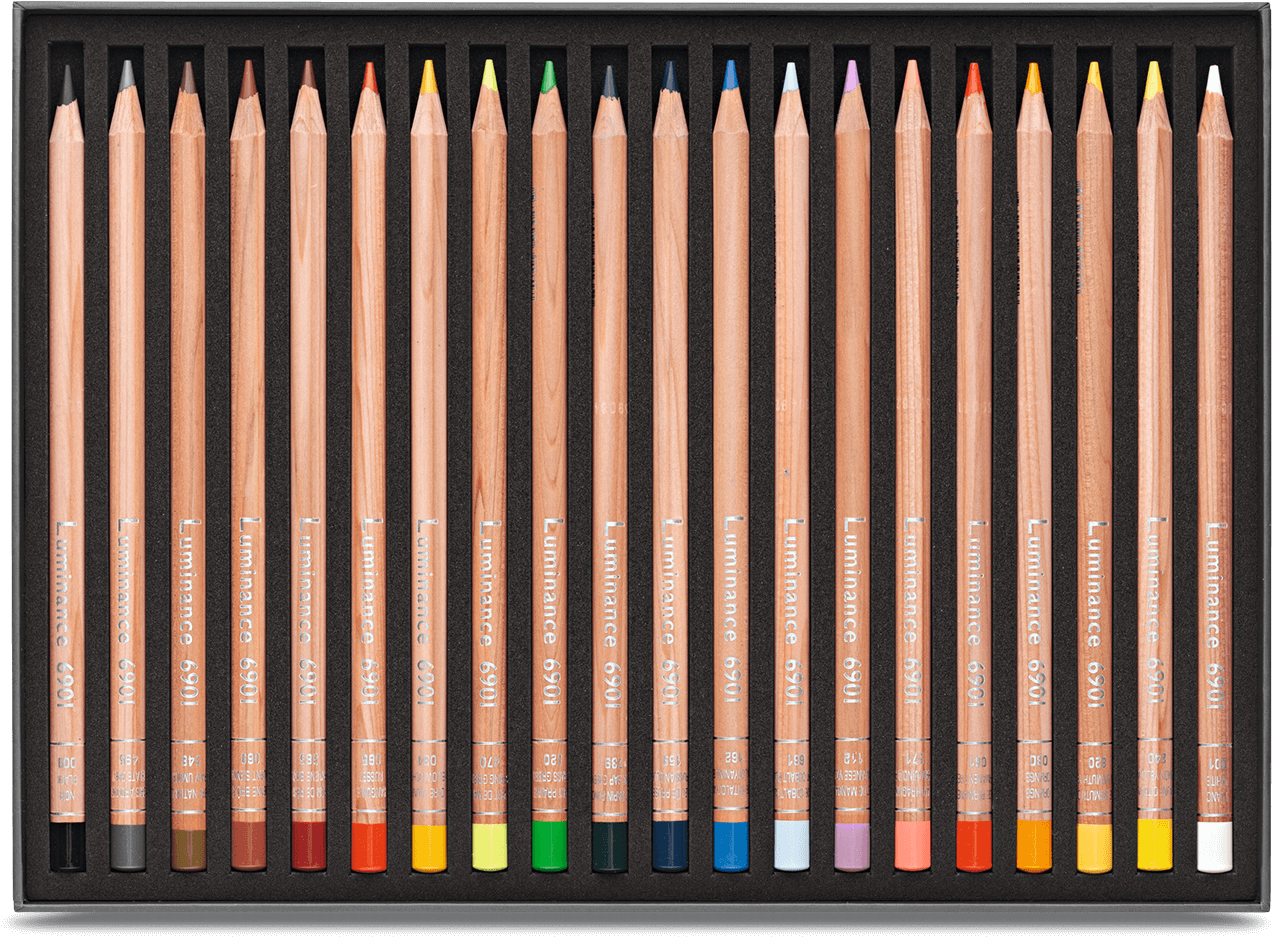 Assorted Colored Pencilsin Case PNG image