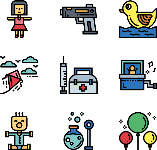 Assorted Colorful Icons Set PNG image