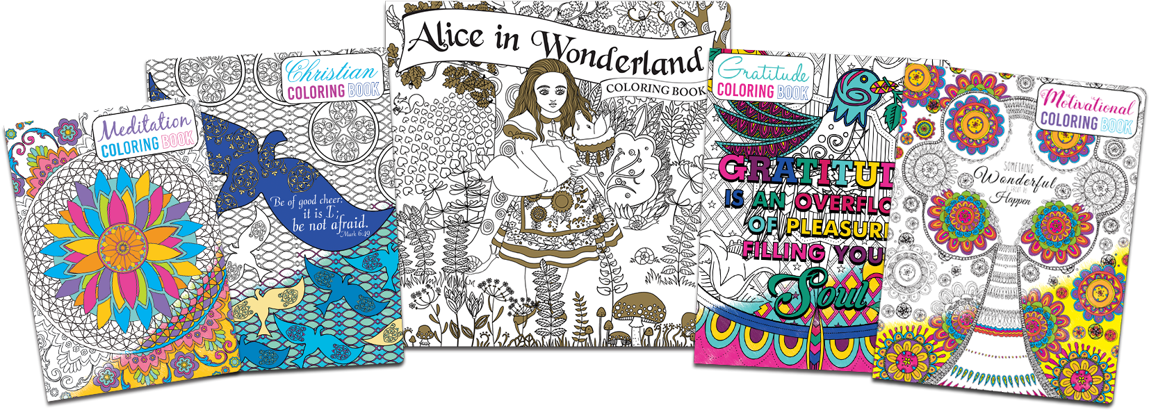 Assorted Coloring Books Collection PNG image