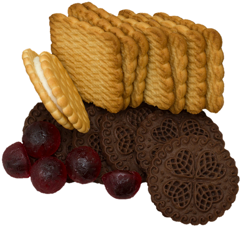 Assorted Cookiesand Cherries PNG image