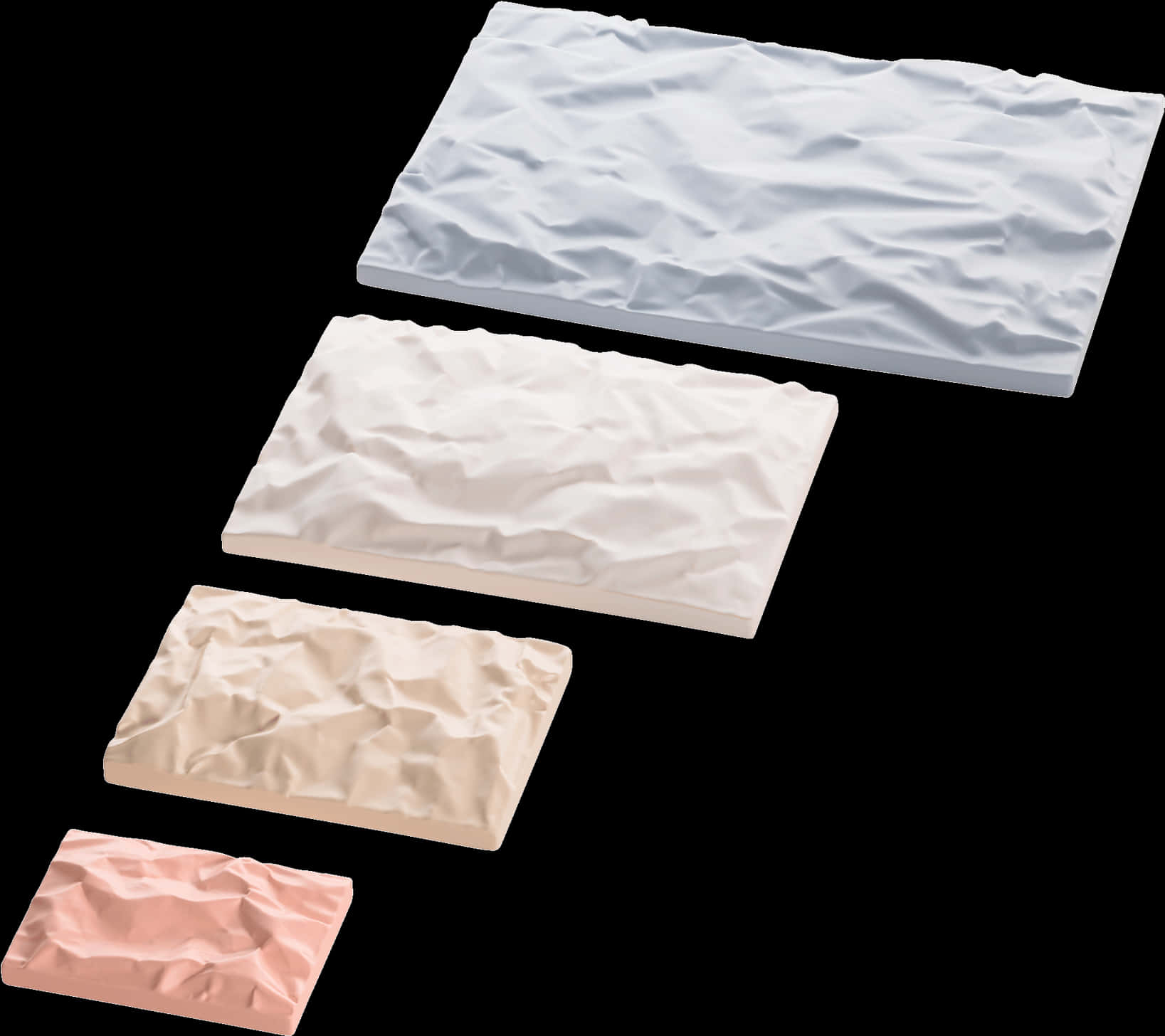 Assorted Crumpled Paper Textures PNG image