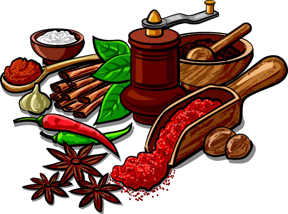 Assorted Culinary Herbsand Spices PNG image