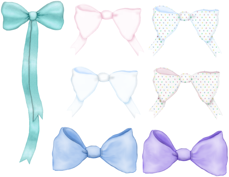 Assorted Decorative Bows Collection PNG image