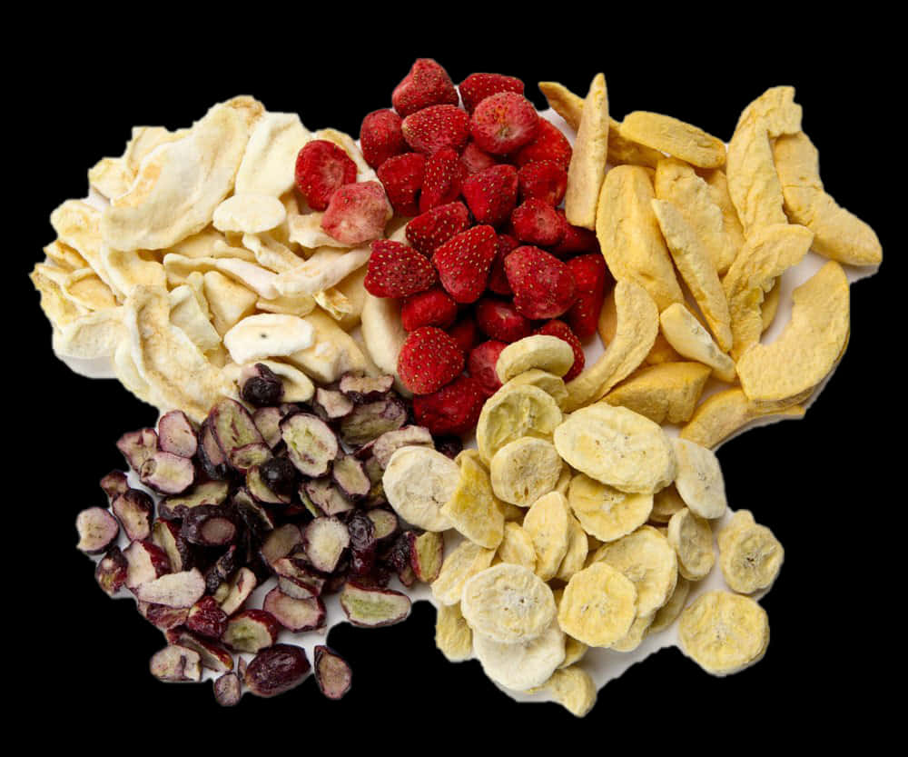 Assorted Dried Fruits Top View PNG image