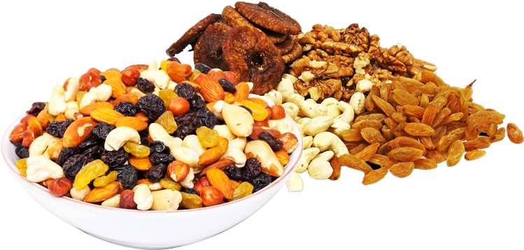 Assorted Dry Fruits Collection PNG image