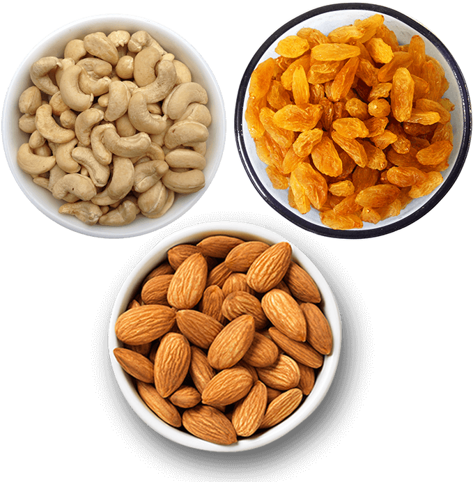 Assorted Dry Fruits Selection PNG image