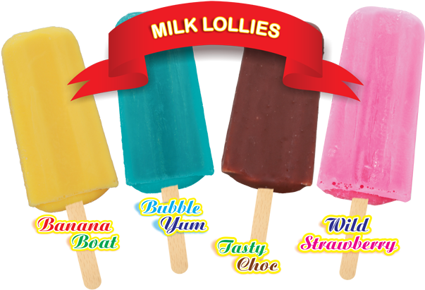 Assorted Flavored Milk Lollies PNG image