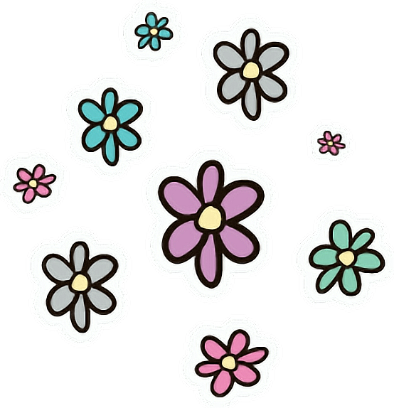 Assorted Floral Stickers Graphic PNG image