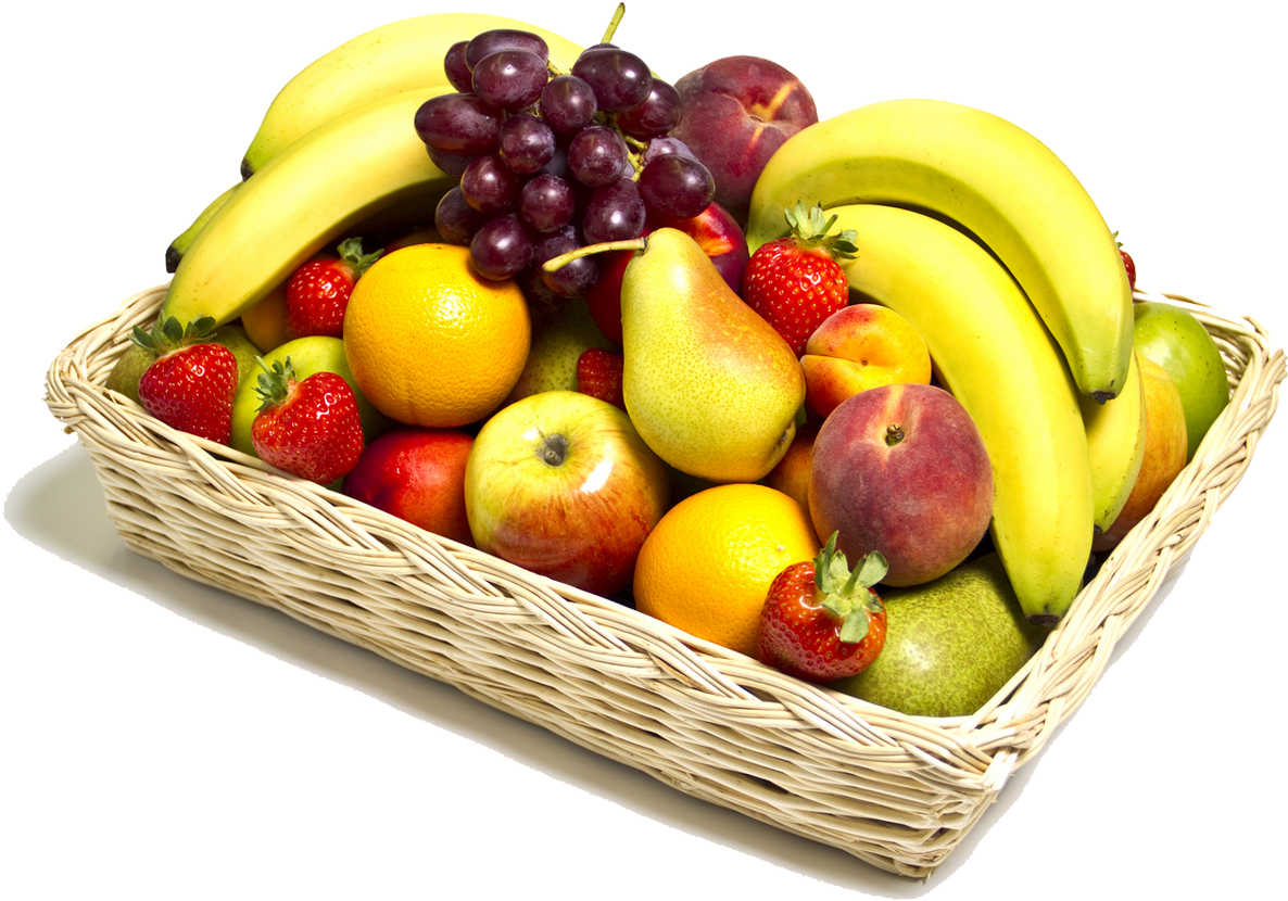 Assorted Fresh Fruit Basket PNG image