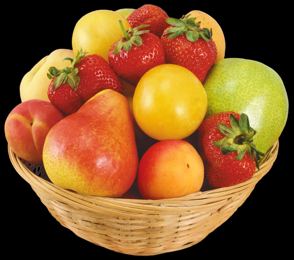 Assorted Fresh Fruit Basket PNG image