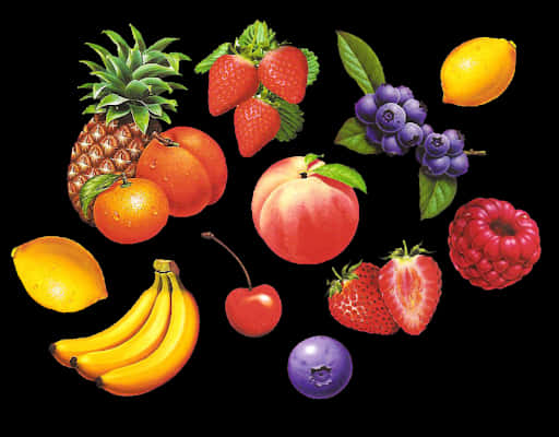 Assorted Fresh Fruit Collection PNG image