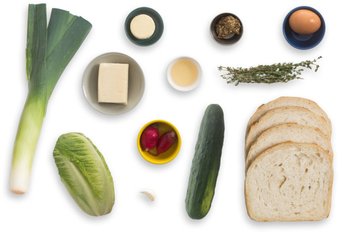 Assorted Fresh Ingredients Top View PNG image