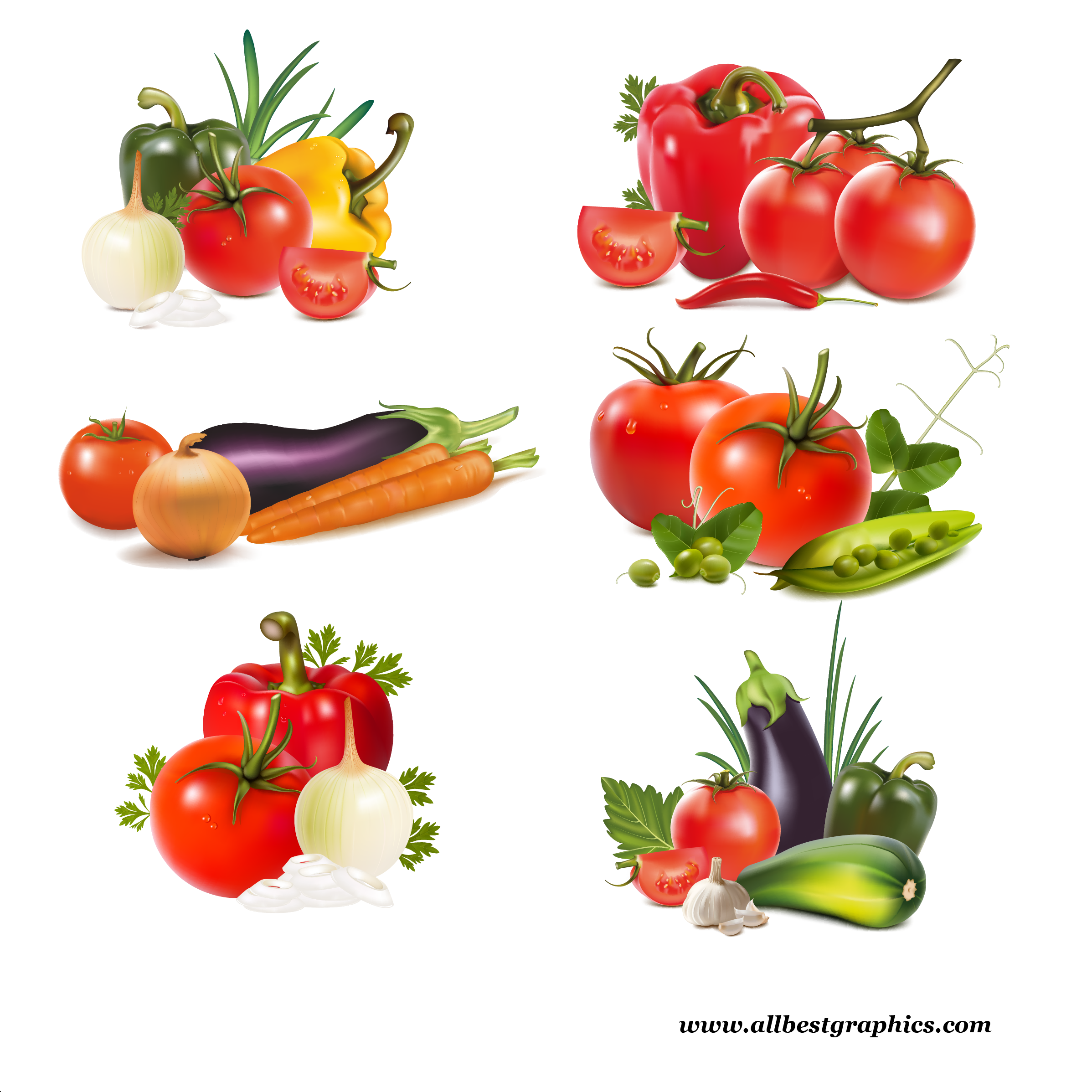 Assorted Fresh Vegetables Collection PNG image