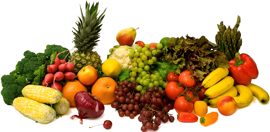 Assorted Fruitsand Vegetables Display PNG image