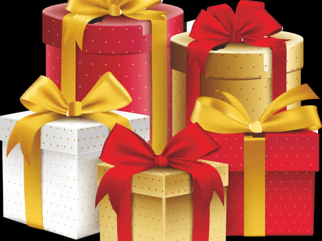 Assorted Gift Boxeswith Bows PNG image