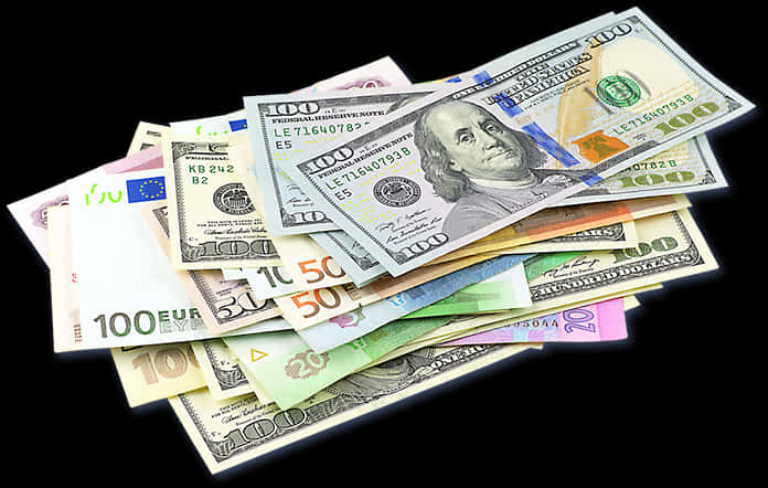 Assorted Global Currencies PNG image