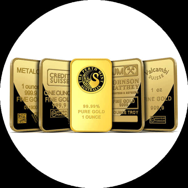 Assorted Gold Bars Collection PNG image