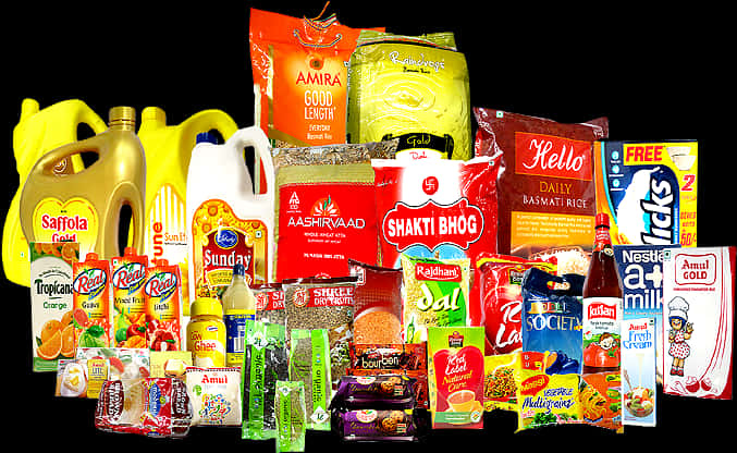 Assorted Grocery Products Collection PNG image