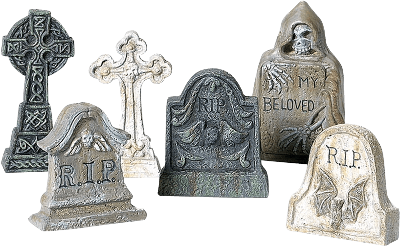 Assorted Halloween Tombstones Collection PNG image