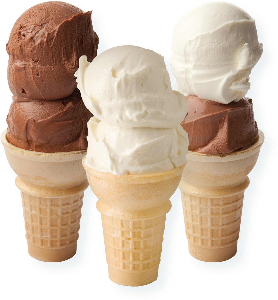 Assorted Ice Cream Cones PNG image