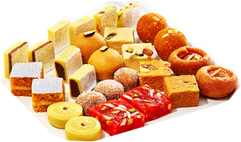 Assorted Indian Sweets Platter PNG image