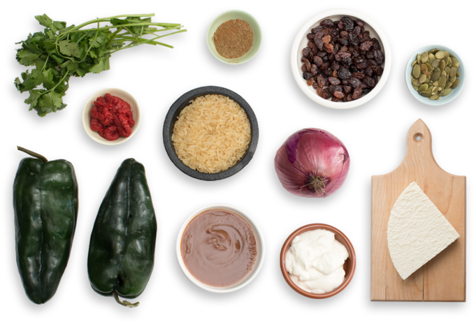 Assorted Ingredients Top View PNG image