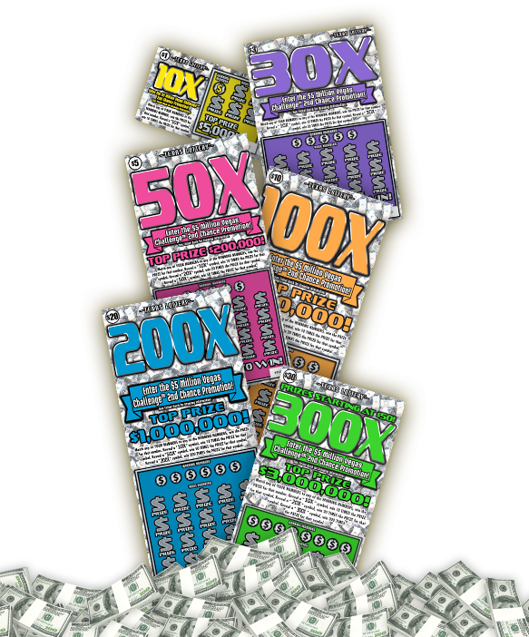 Assorted Lottery Ticketsand Cash PNG image