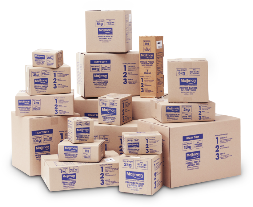 Assorted Mailman Parcel Boxes PNG image