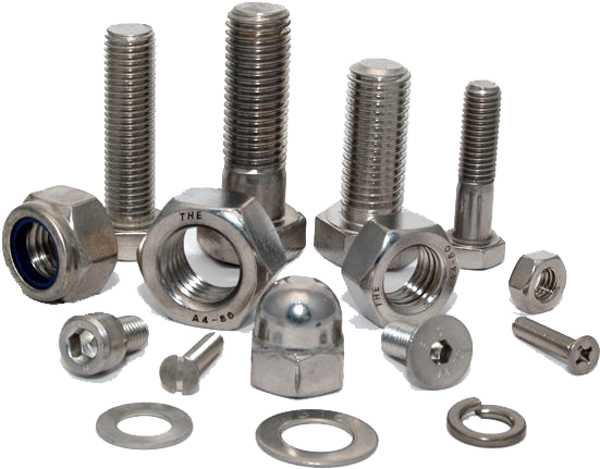 Assorted Metal Fasteners Collection PNG image