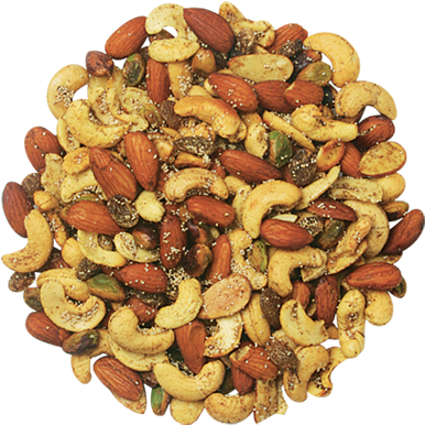 Assorted Mixed Nuts Top View PNG image