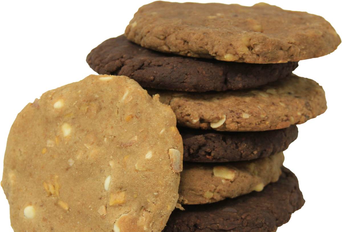 Assorted Oatmeal Chocolate Cookies Stacked PNG image