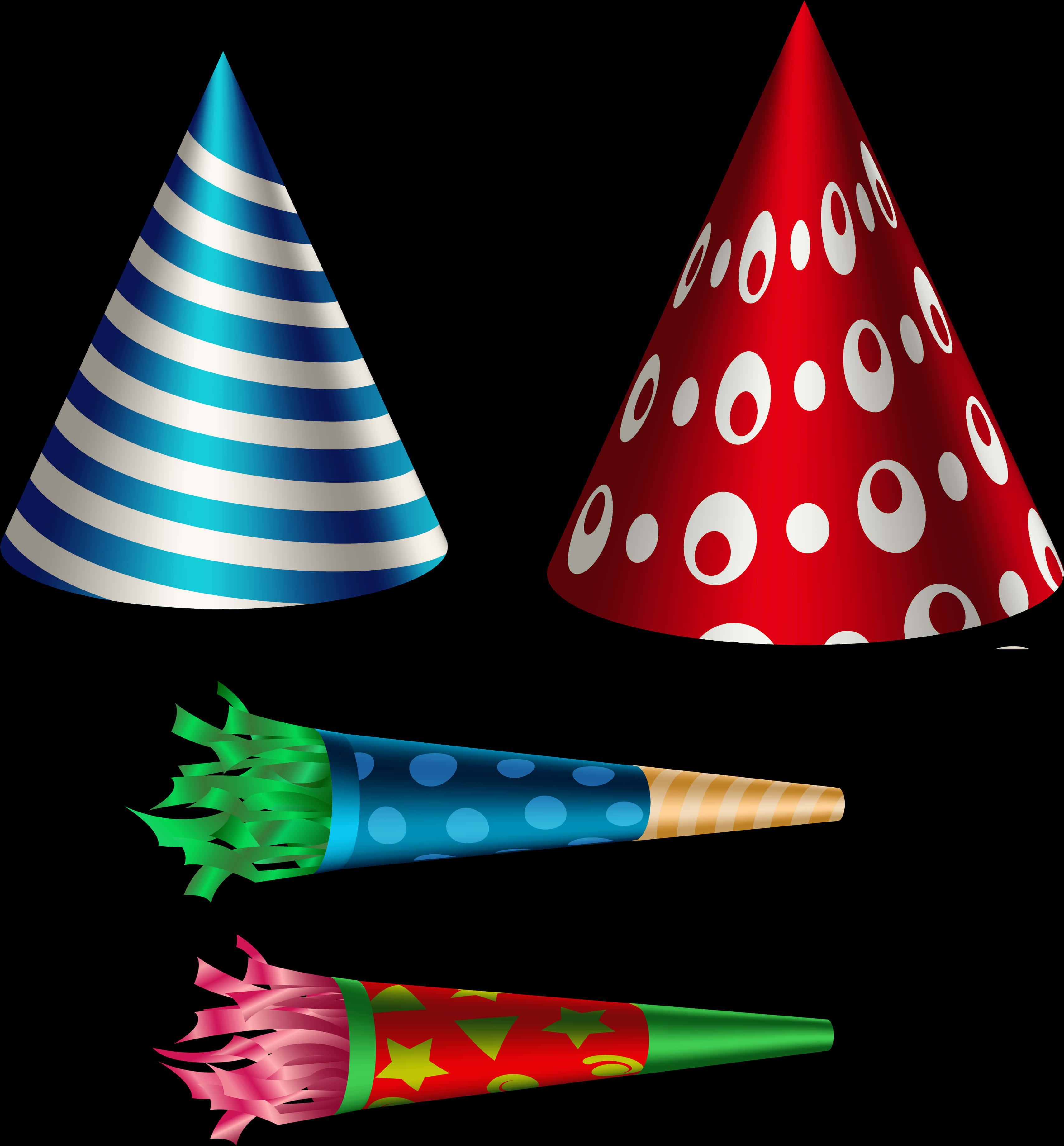 Assorted Party Hatsand Horns PNG image