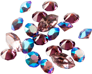 Assorted Pink Crystals Transparent Background PNG image