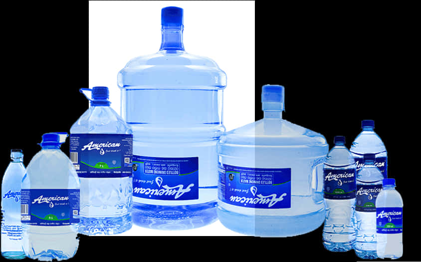 Assorted Plastic Water Bottles PNG image