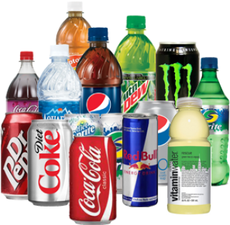 Assorted Popular Cold Drinks Collection PNG image