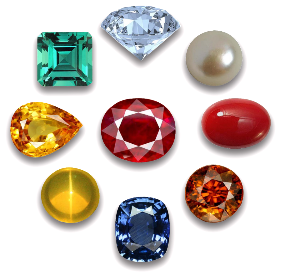 Assorted Precious Gemstones Collection PNG image