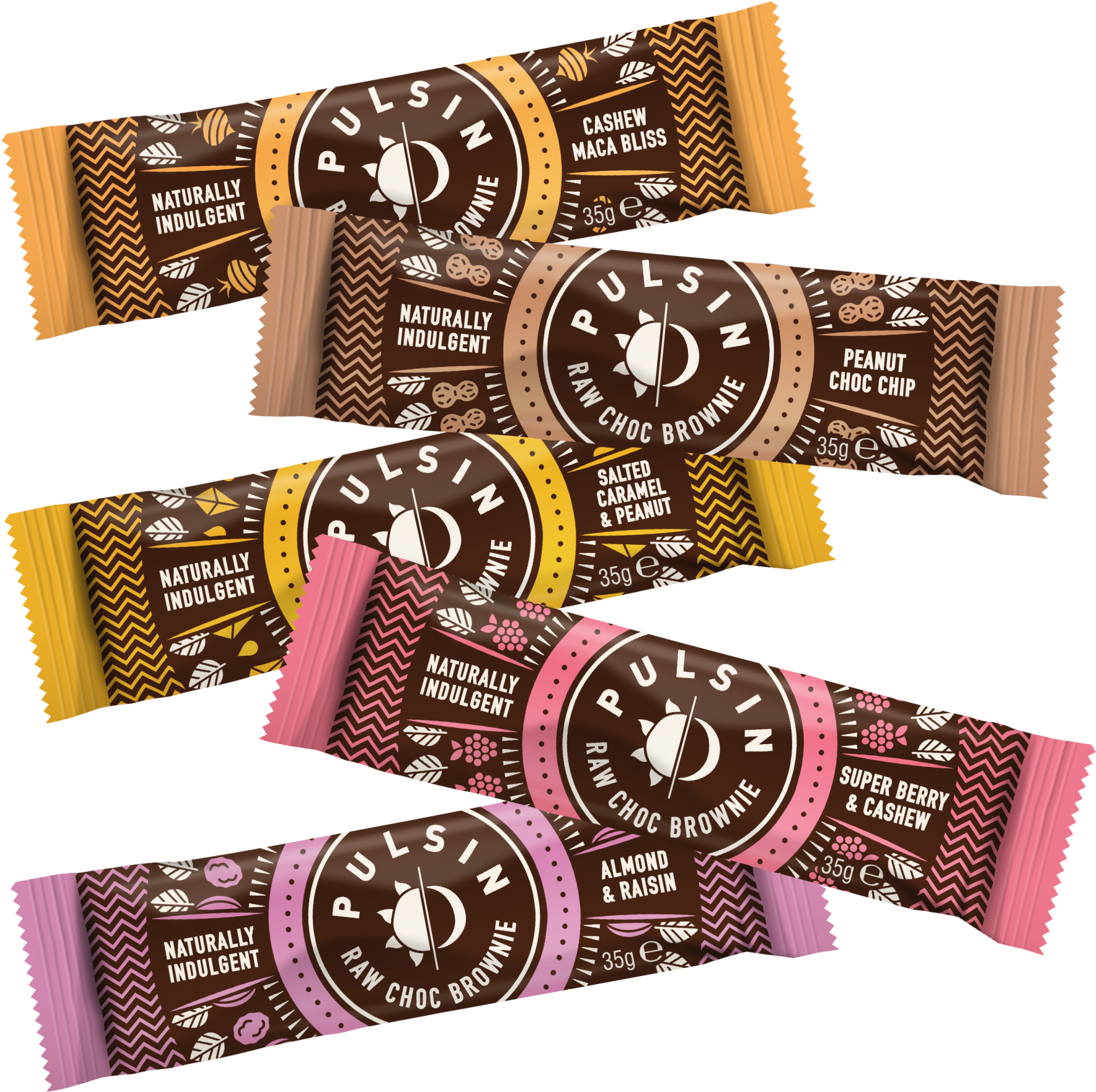 Assorted Pulsin Brownie Bars PNG image