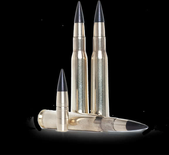 Assorted Rifle Ammunitionon Black PNG image