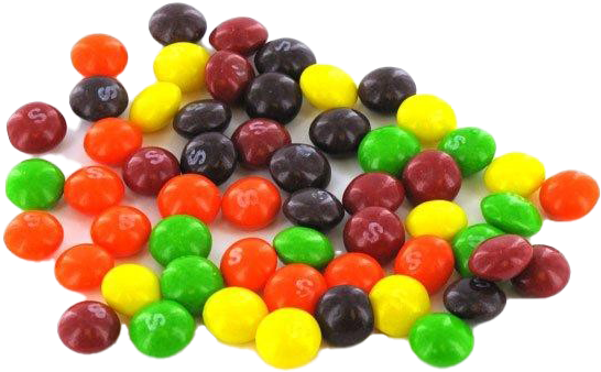 Assorted Skittles Candy Pile PNG image