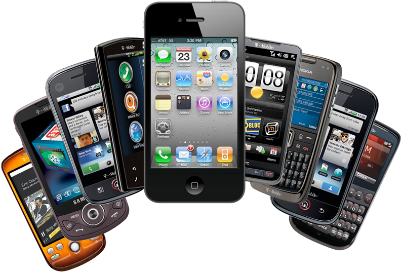 Assorted Smartphones Collection PNG image