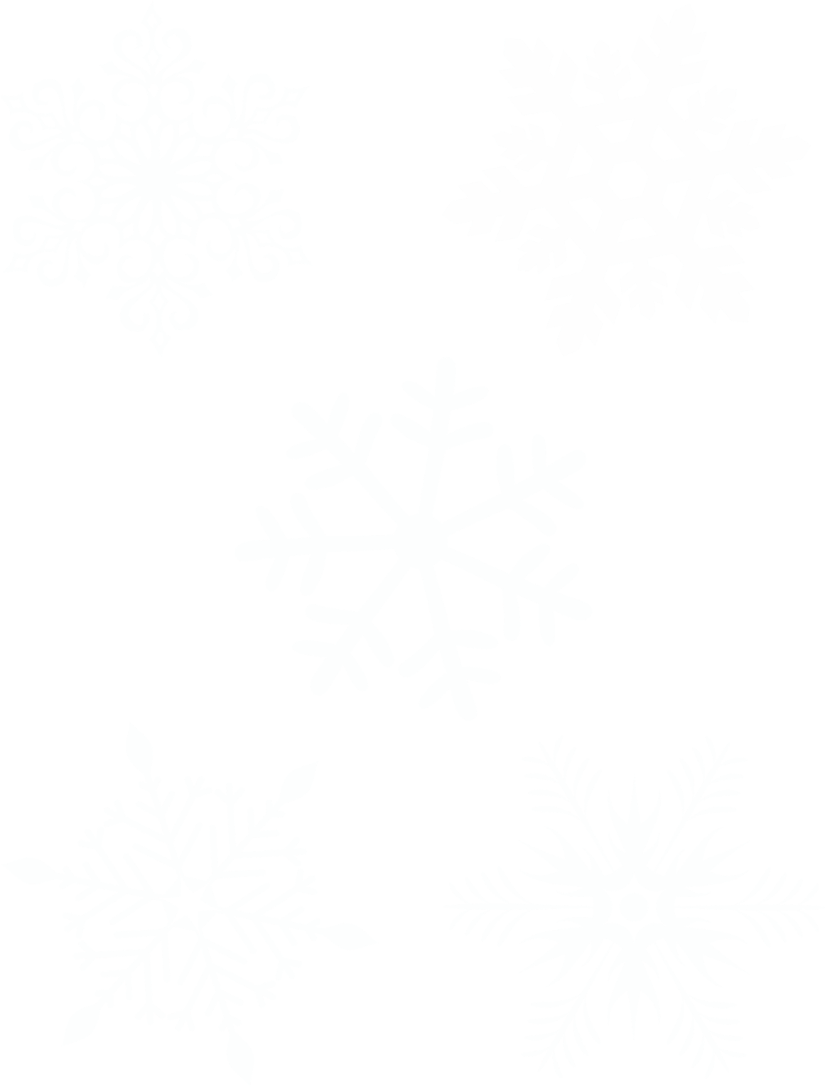 Assorted Snowflake Designs PNG image