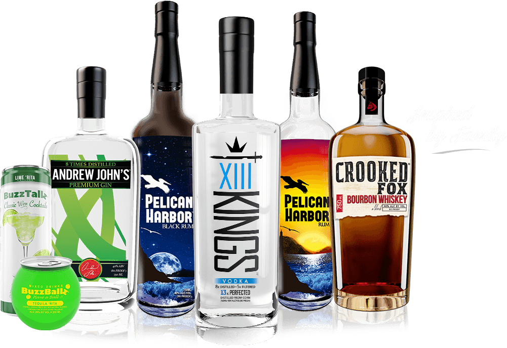 Assorted Spiritsand Vodka Bottles PNG image