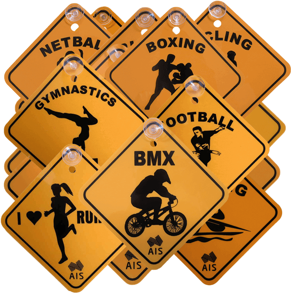 Assorted Sports Road Signs Collection PNG image