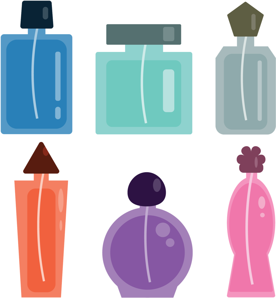 Assorted Spray Bottles Vector Illustration PNG image