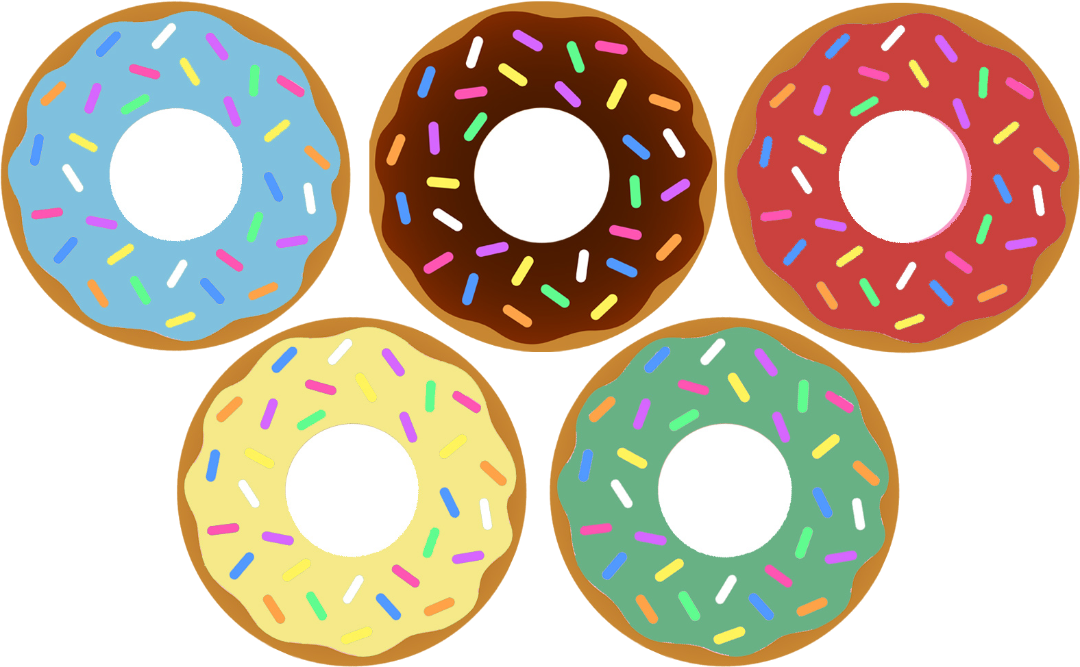 Assorted Sprinkled Doughnuts Illustration PNG image