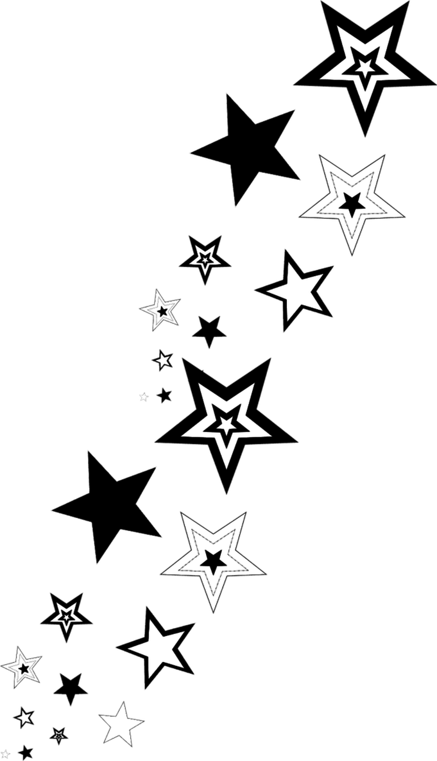 Assorted Star Tattoo Designs PNG image