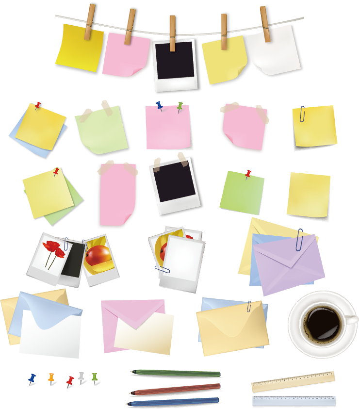 Assorted Stationeryand Notes Collection PNG image