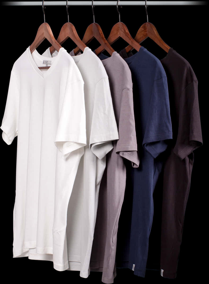 Assorted T Shirtson Hangers PNG image