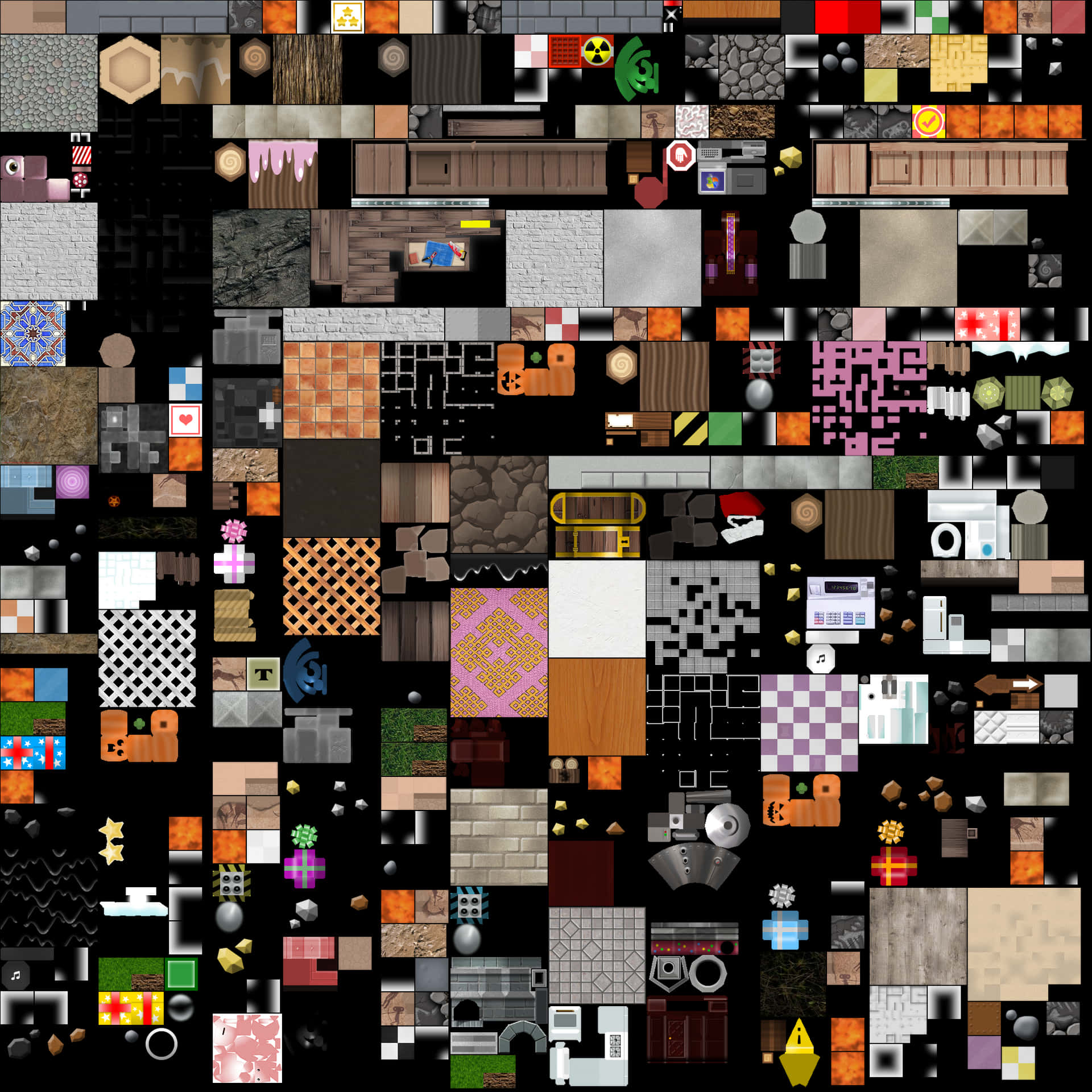 Assorted Texture Tiles Collage PNG image