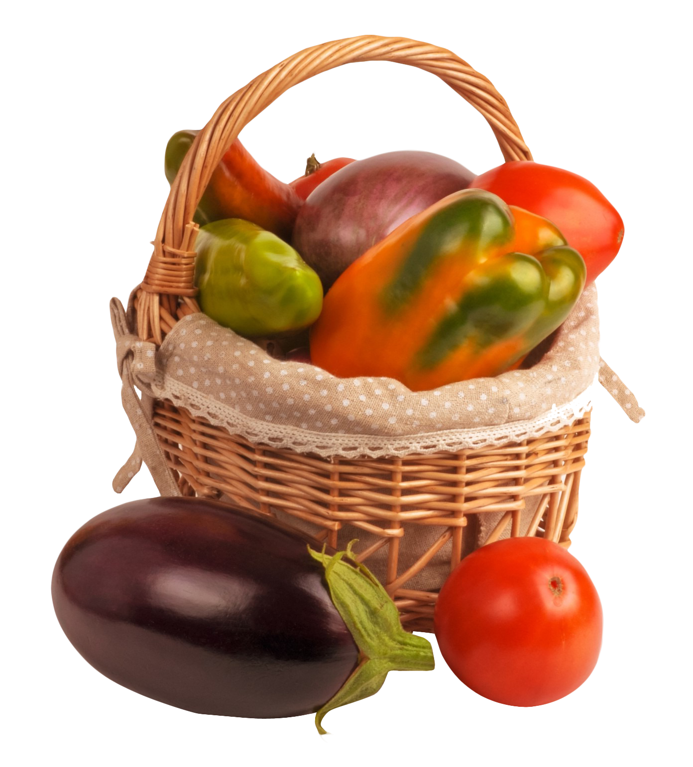 Assorted Vegetablesin Basket PNG image